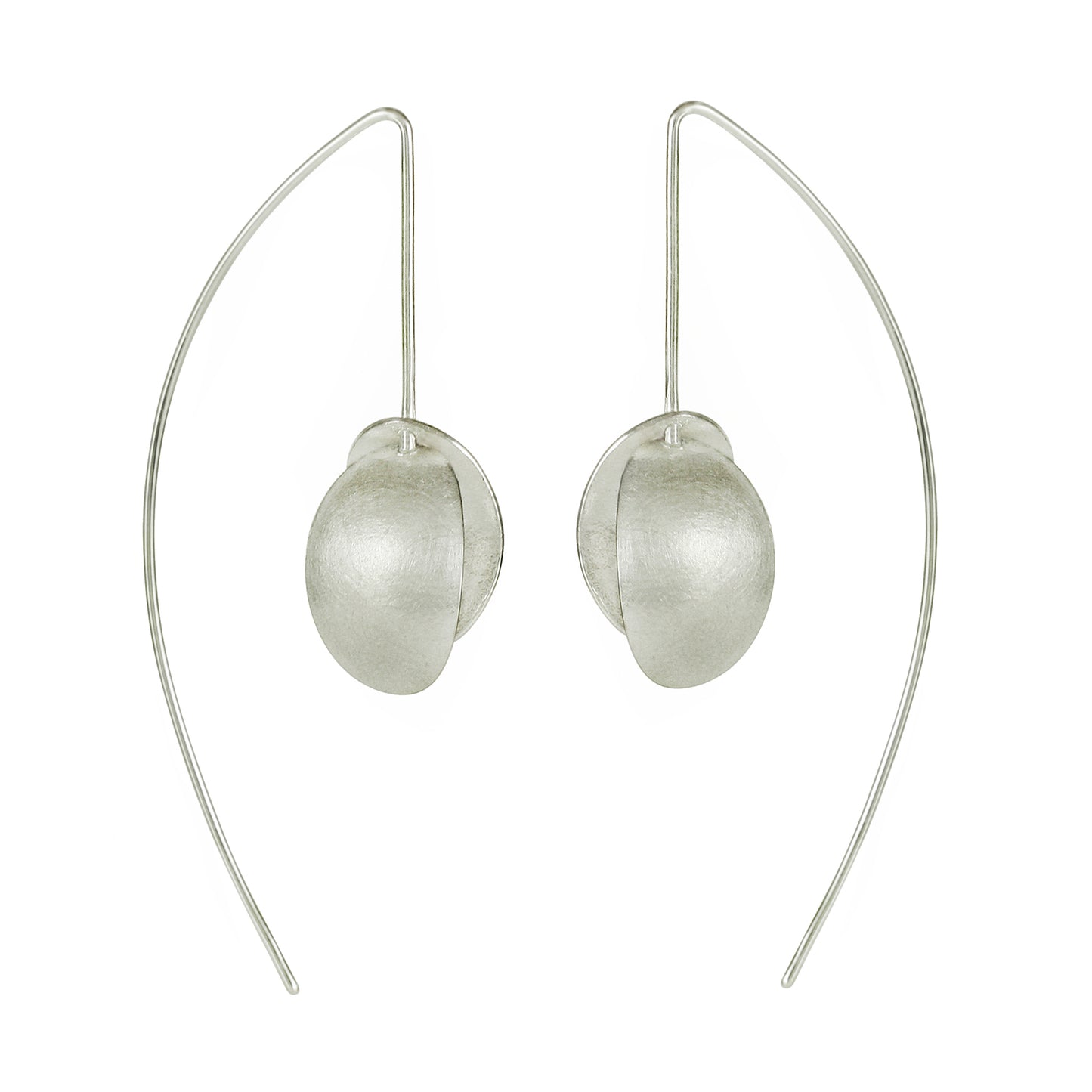 Long Silver Seed Pod Earrings