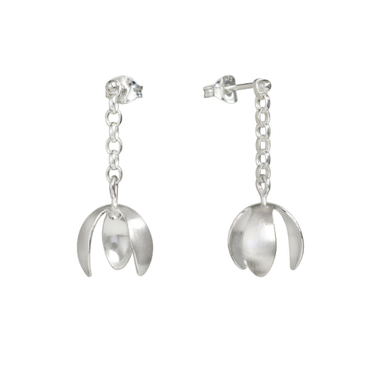 Silver Snowdrop chain and stud earrings