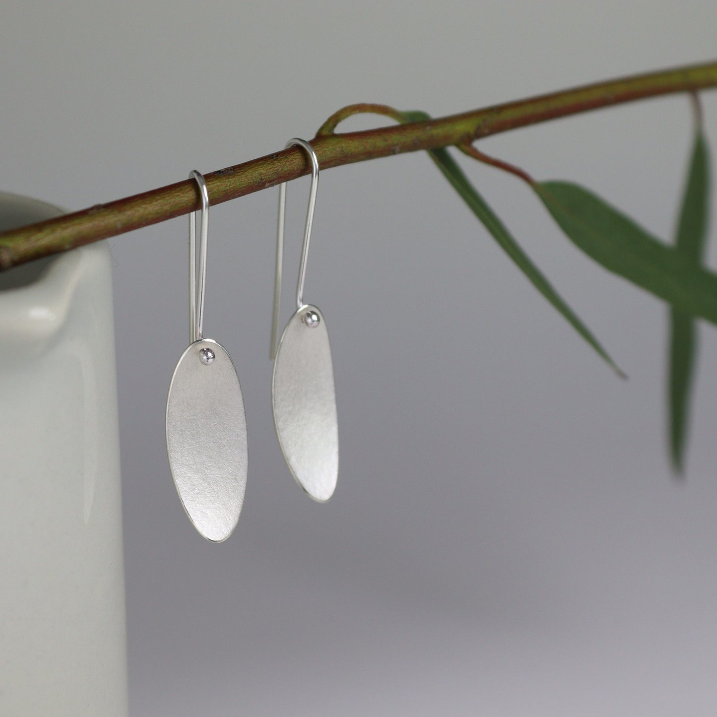 Silver Olive leaf Earrings