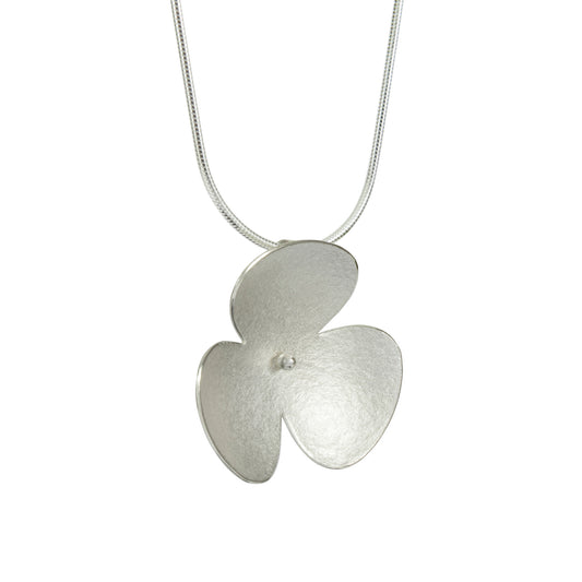 Silver Poppy Flower Pendant